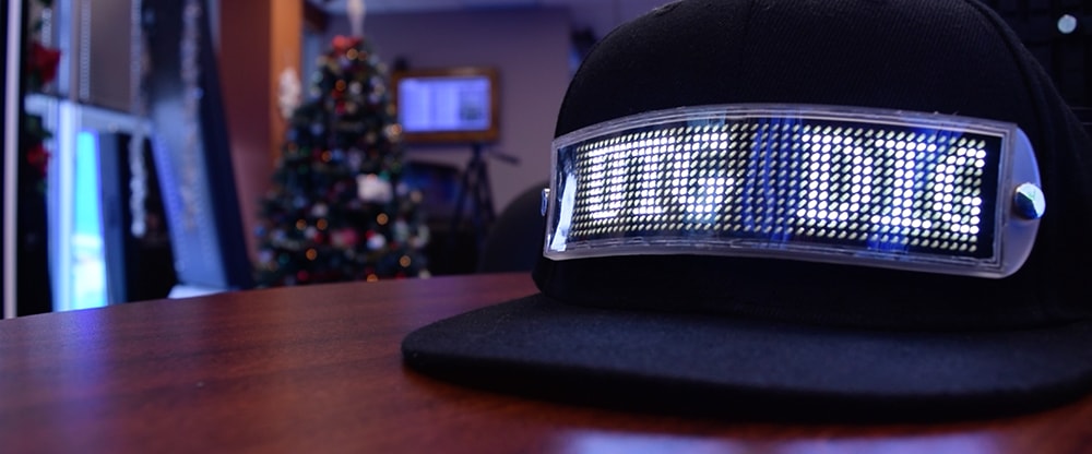 LED hat in the office