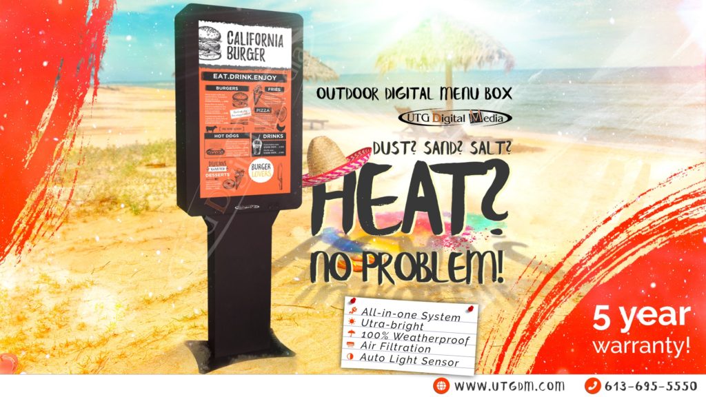 An image of UTG's Outdoor Digital Menu Box