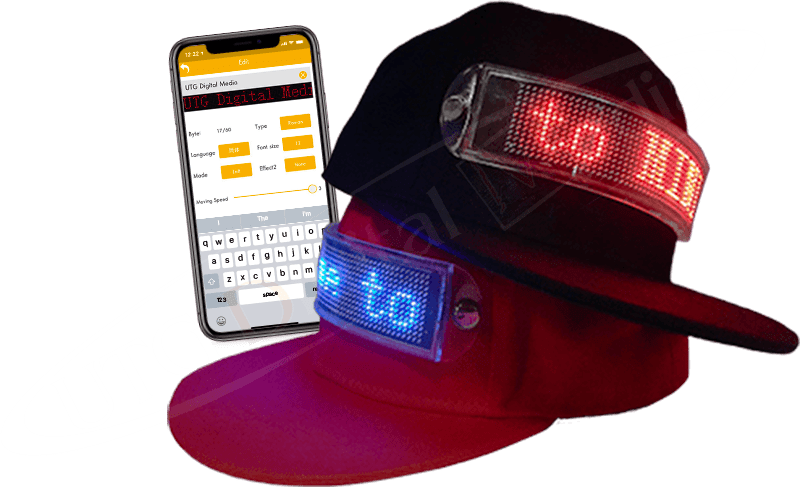 LED Hat - Customizable, Rechargable, Lightweight