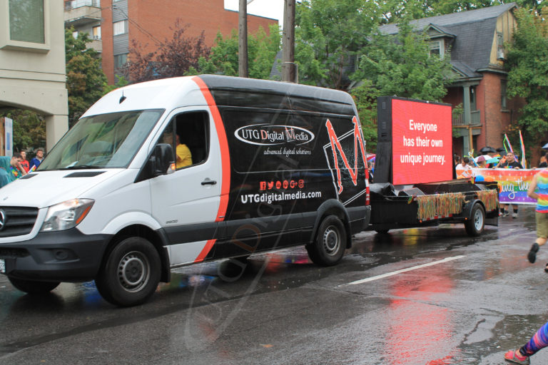 A UTG Mobile LED Trailer at the Ottawa Pride Parade