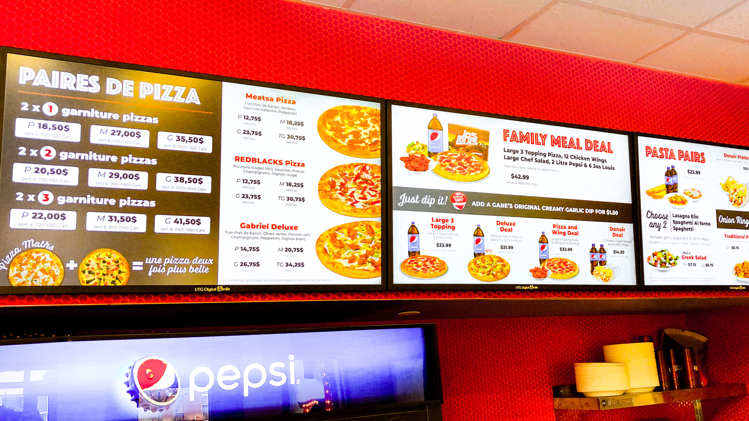 You are currently viewing UTG DIGITAL MEDIA RENEWS DIGITAL MENU BOARD CONTRACT WITH GABRIEL PIZZA