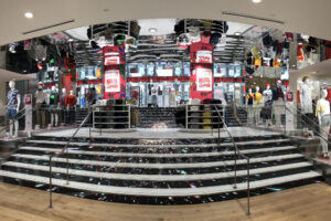 UTG Digital Media Installs Another Unique Led Stairs and Ticker  for Grand Retail Expansion at the CF Toronto Eaton Centre