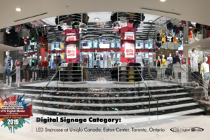 UTG’s LED Staircase project at UNIQLO recognized as one of the best projects in Canada!