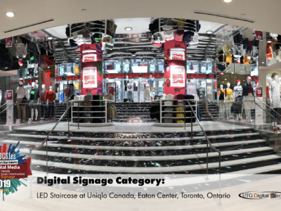 UTG’s LED Staircase project at UNIQLO recognized as one of the best projects in Canada!