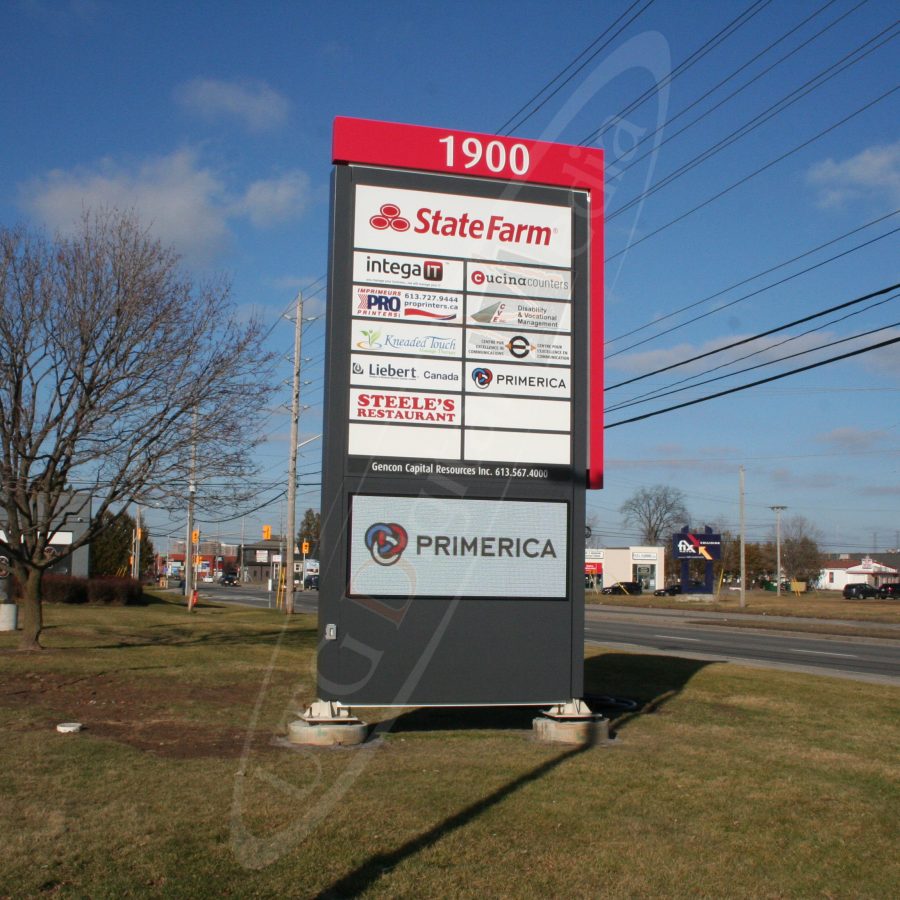 A UTG Outdoor LED Pylon sign at 1900 Merivale