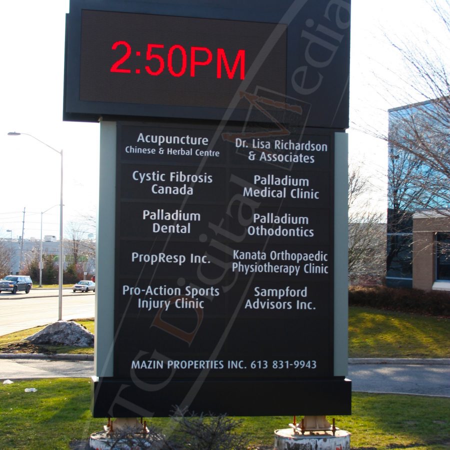 A UTG Outdoor LED Pylon sign at 308 Palladium