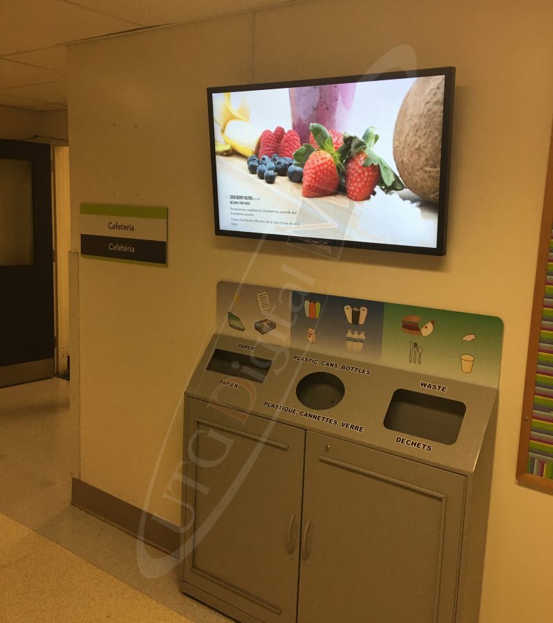 A UTG Wall Mounted LCD Screen at Cheo Hospital