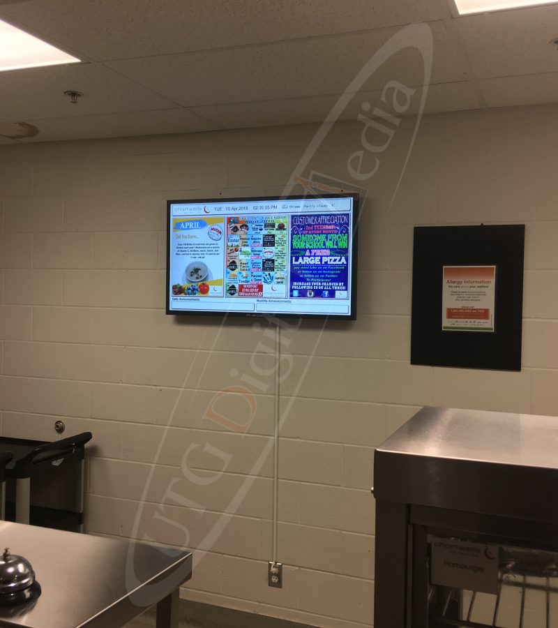 A UTG Wall Mounted LCD Screen at the Compass Group