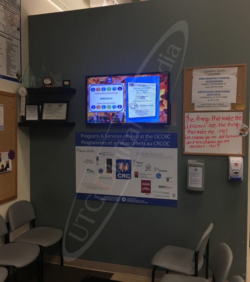A UTG Wall Mounted LCD Screen at the Orleans Cumberland Community Association
