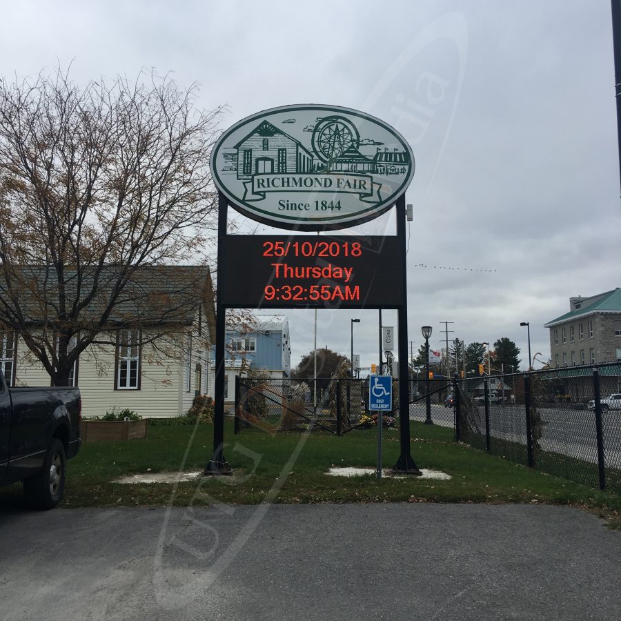 A UTG Outdoor LED Pylon sign at Richmond Fair