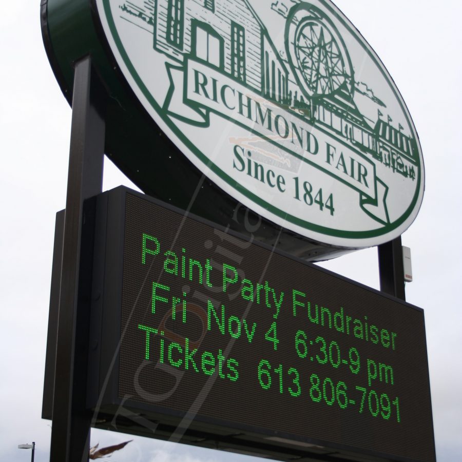 A UTG Outdoor LED Pylon sign at Richmond Fair