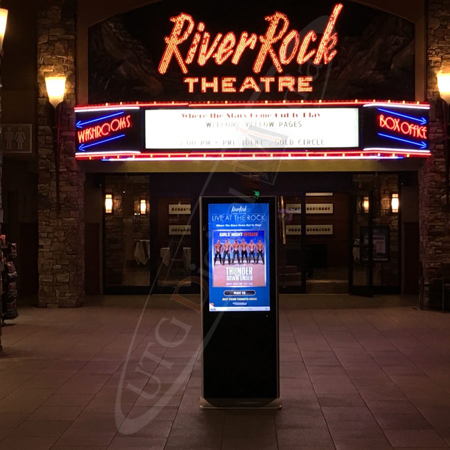 A UTG LCD Standup Screen at the River Rock Casino