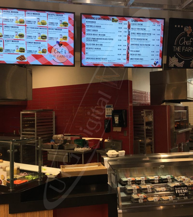 A UTG Wall Mounted LCD Screen at University of Waterloo