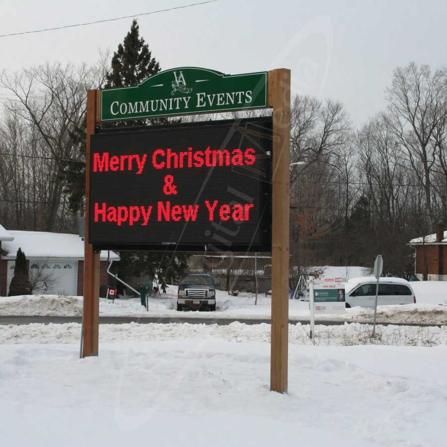 A UTG Outdoor LED Pylon sign at Verona Community Association